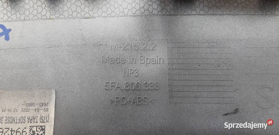 SEAT LEON 4 IV NAKŁADKA ZDERZAKA PRZÓD 5FA806333 osobowe lubuskie Bieleń