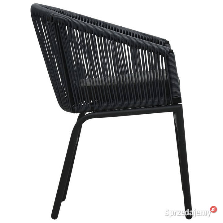 Krzesła ogrodowe 2 czarne rattan PE WM48135 Krzesła ogrodowe