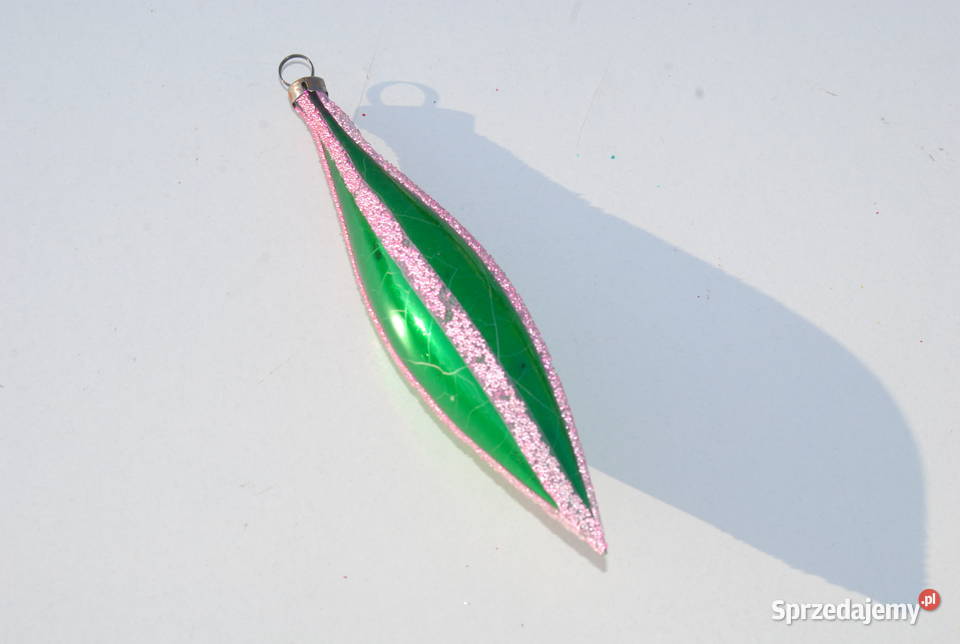 Stara ozdoba choinkowa bombka sopel zielono śląskie Cieszyn