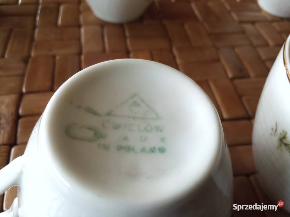 PRL filiżanki porcelana Ćmielów 6 Łódź
