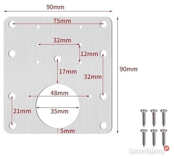Płytka naprawcza do popsutych zawiasów 2 sztuki mazowieckie Płock