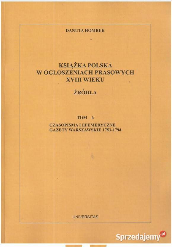 Książka polska w ogłoszeniach prasowych XVIII literaturoznawstwo Łódź