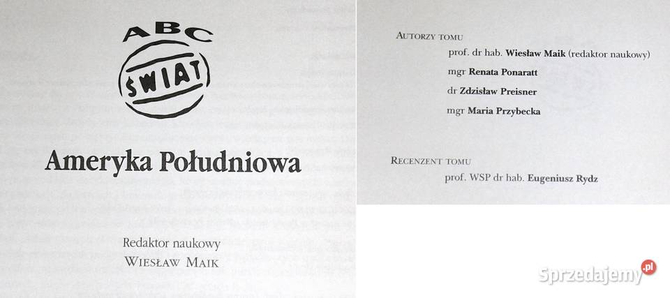 ABC Świat Ameryka Południowa Wiesław Maik lubelskie