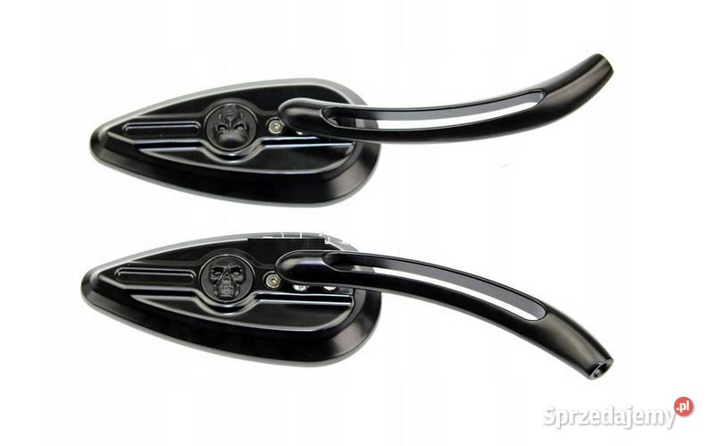 LUSTERKA MOTOCYKLOWE CZARNE CZASZKA Z METALU Sosnowiec