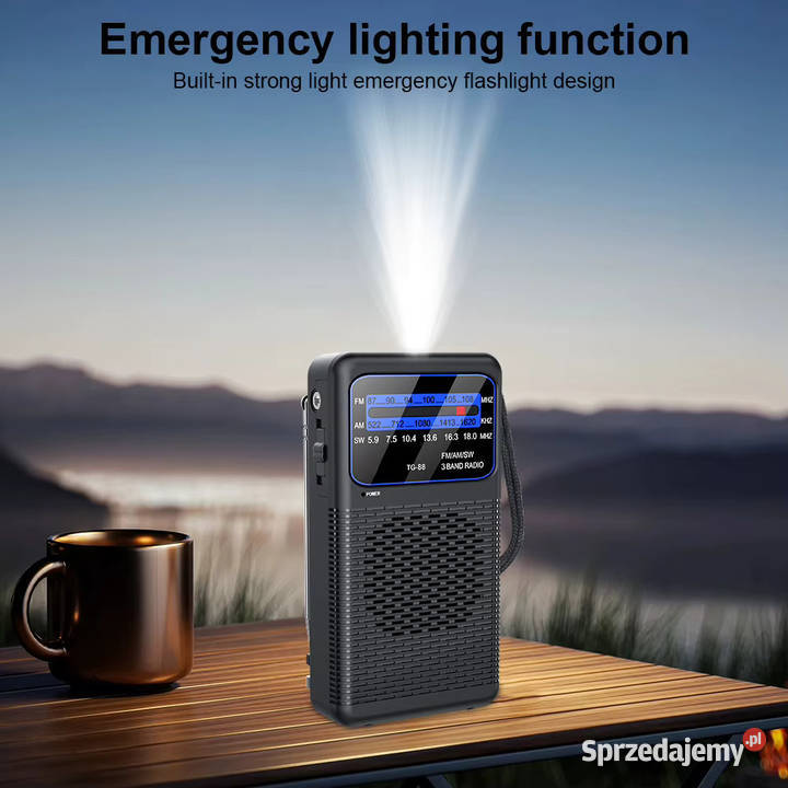 Radio globalne kryzysowe FM MW SW z latarką LED Pozostałe Warszawa