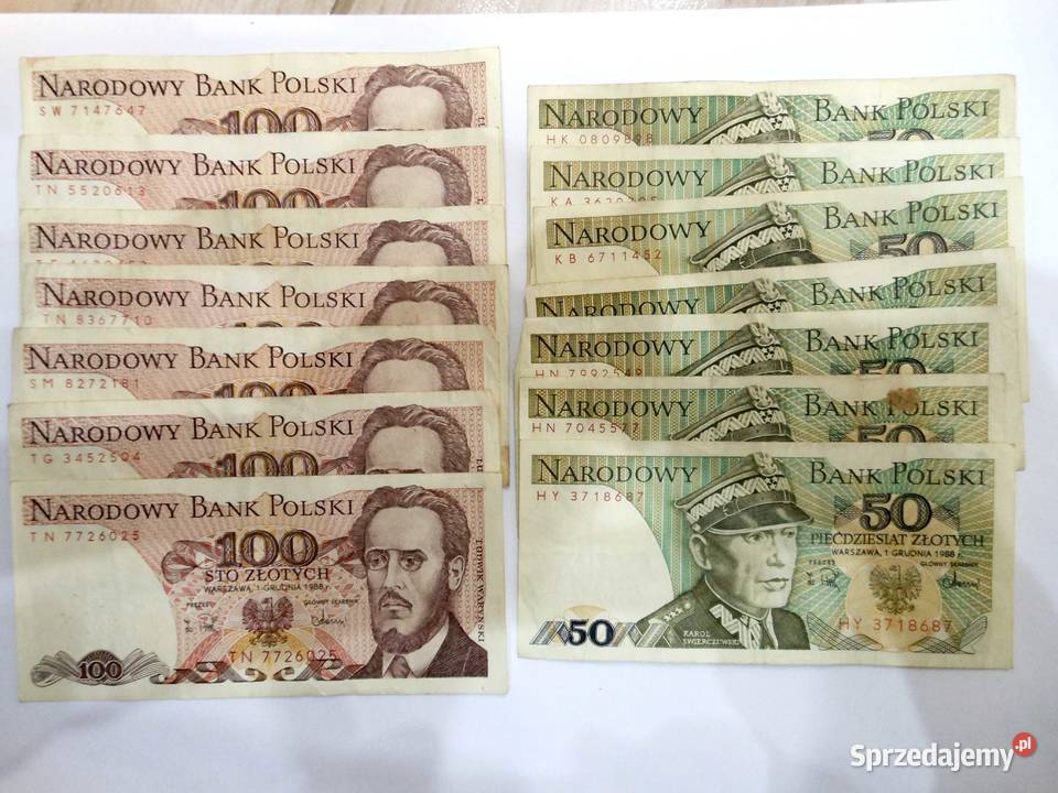 Dwadzieścia cztery polskie banknoty Bukowo