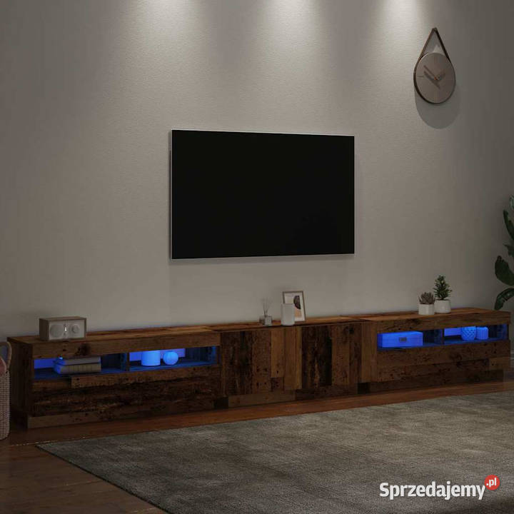 Szafka pod TV z oświetleniem LED stare drewno mazowieckie Warszawa