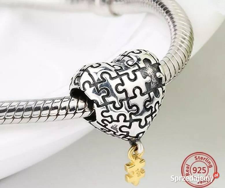 Pandora Charm Moments zawieszka serce puzzle Zegarki i Biżuteria Warszawa