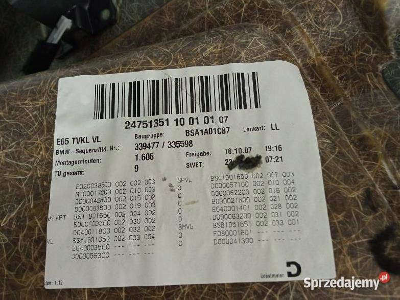 TAPICERKA BOCZEK LEWY PRZÓD SKÓRZANA Bmw Seria 7 świętokrzyskie