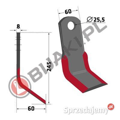 Nóż Y LAG02 do kosiarek bijakowych Lagarde Vicon Chmielniki