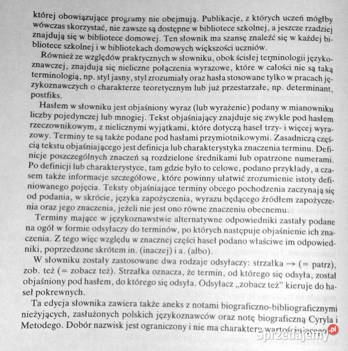 Szkolny słownik terminów o języku Jan Malczewski sprzedam