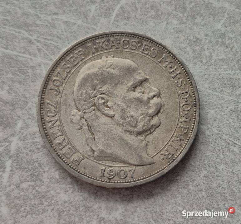 94 AUSTROWĘGRY srebro 5 Koron 1907 r KB Wola Kruszyńska