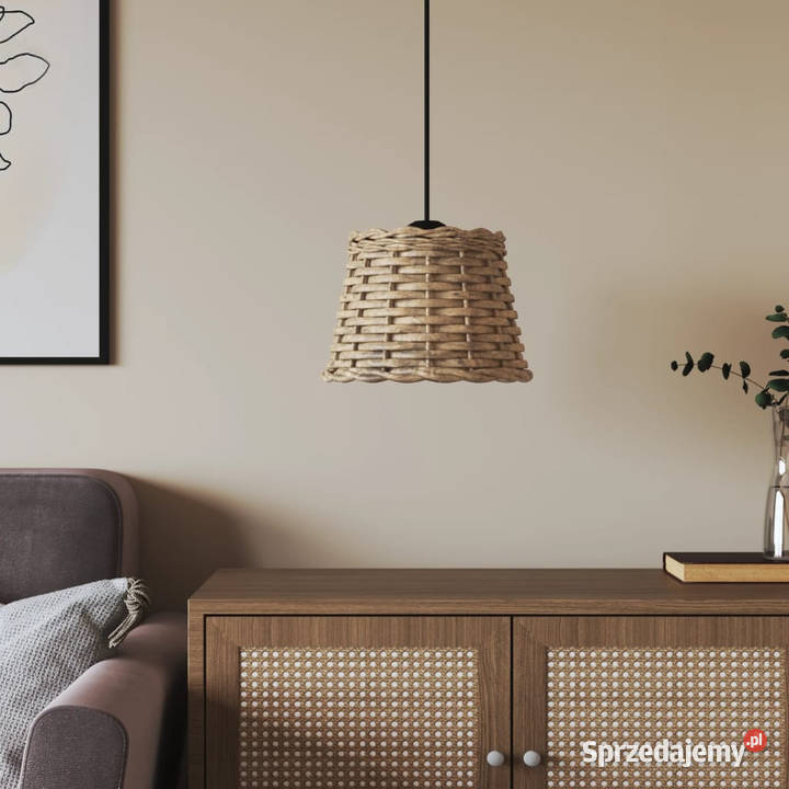 Klosz do lampy wiszącej brązowy 20x15 wiklina Warszawa sprzedam