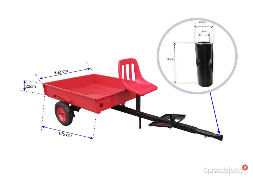 PRZYCZEPKA Z SIEDZISKIEM OGRODOWA WOZIDŁO WÓZEK wielkopolskie Opalenica