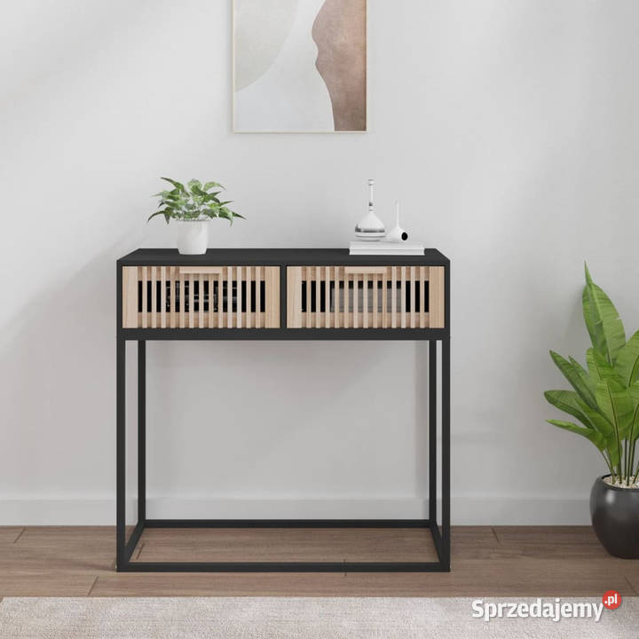 Stolik konsolowy czarny 80x30x75 WM352104 mazowieckie Warszawa