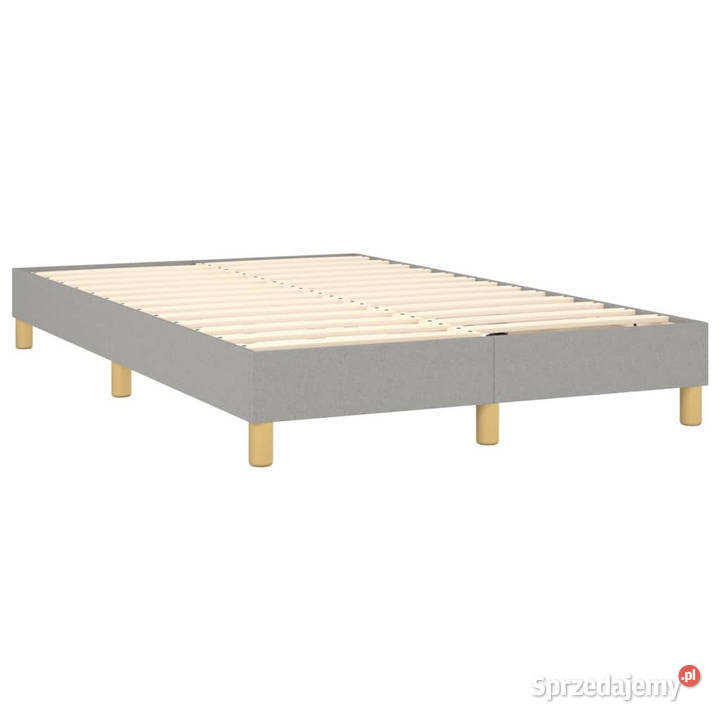 Łóżko kontynentalne z materacem jasnoszare 120cm