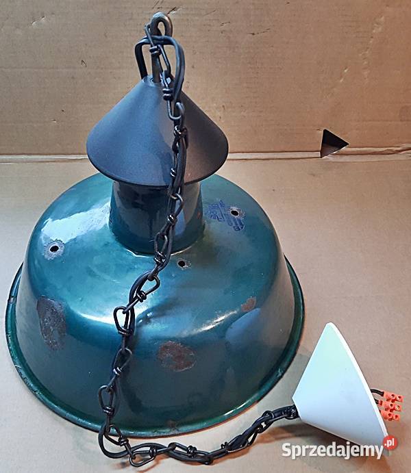 Lampa industrialna wisząca emaliowany klosz E 27