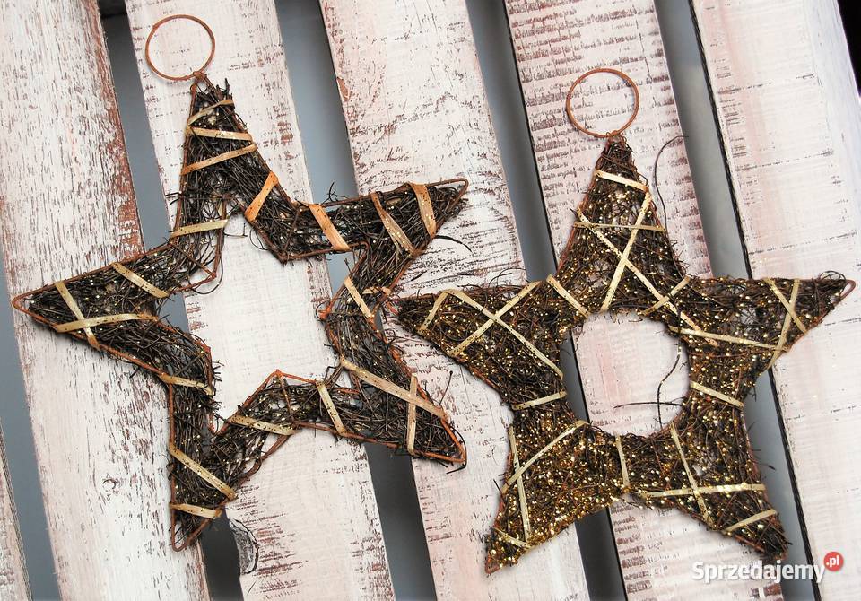 Gwiazda gwiazdka pleciona ozdoba naturalna Arpex odcienie brązowego