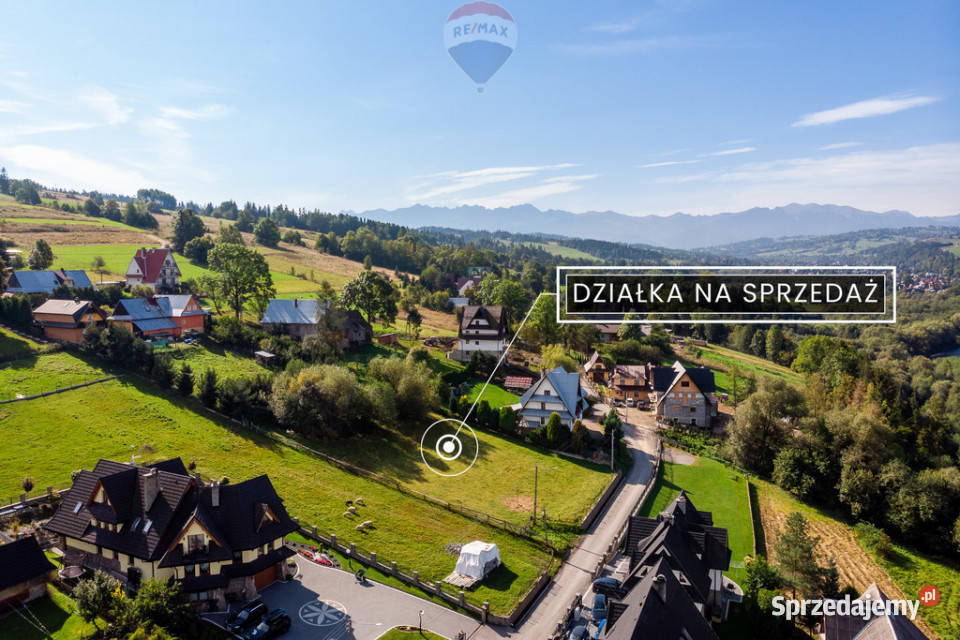 Działka budowlana w Białym Dunajcu na oś Gile Biały Dunajec