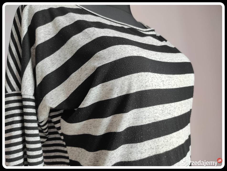 Reserved czarnoszara bluzka w paski oversize 38 Bluzki i koszule Płock sprzedam