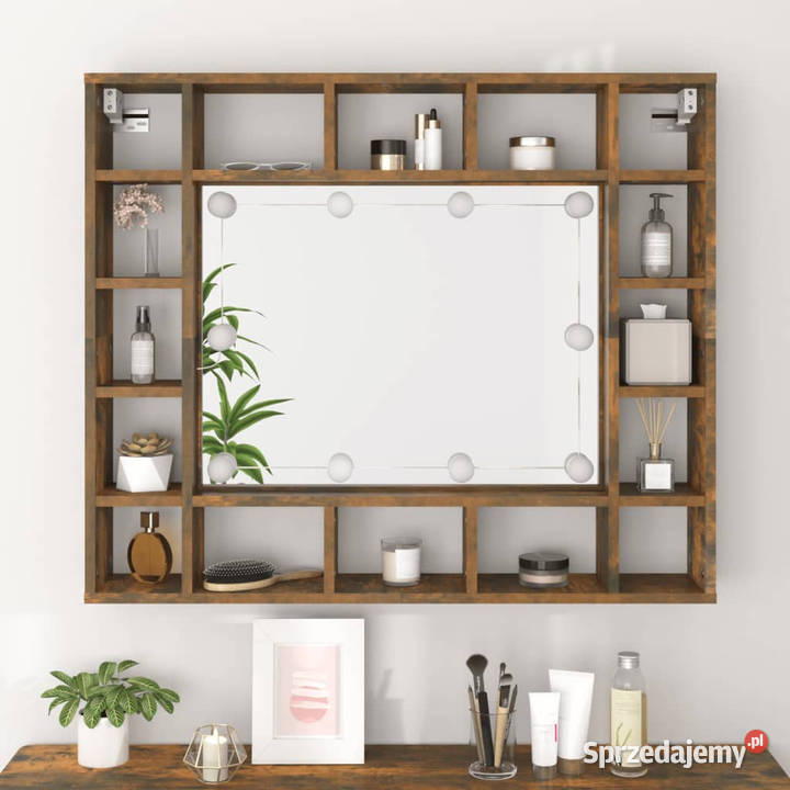 Szafka z lustrem i LED przydymiony dąb 91x15x765 Warszawa
