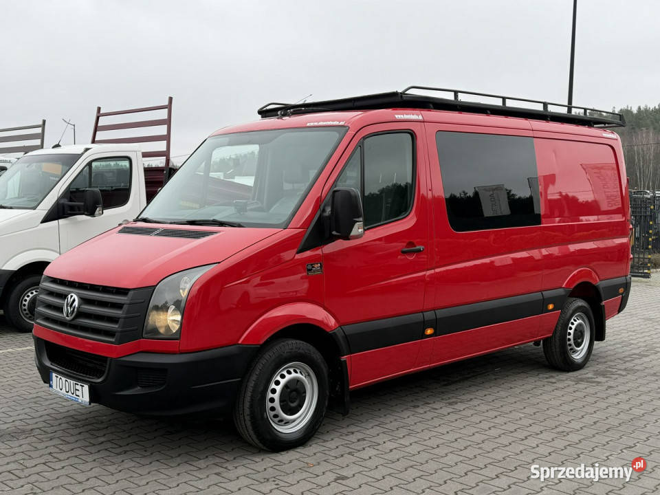 Volkswagen Crafter Brygadówka Doka 6 osób L2H1 elektryczne lusterka Widełki