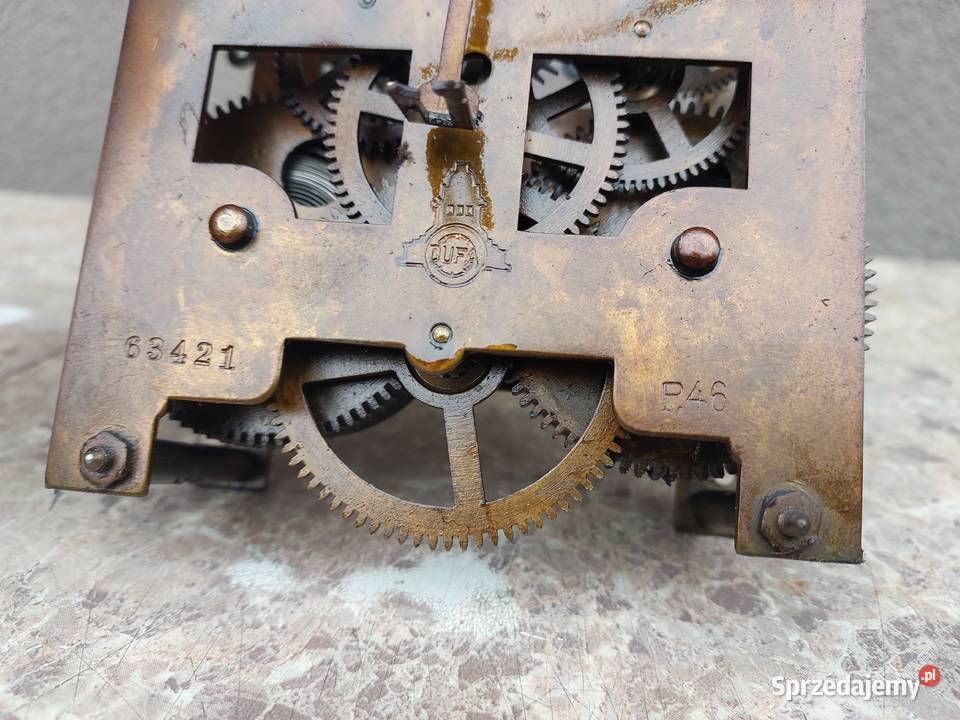 712 Mechanizm starego zegara ściennego Dufa P46 Tczew