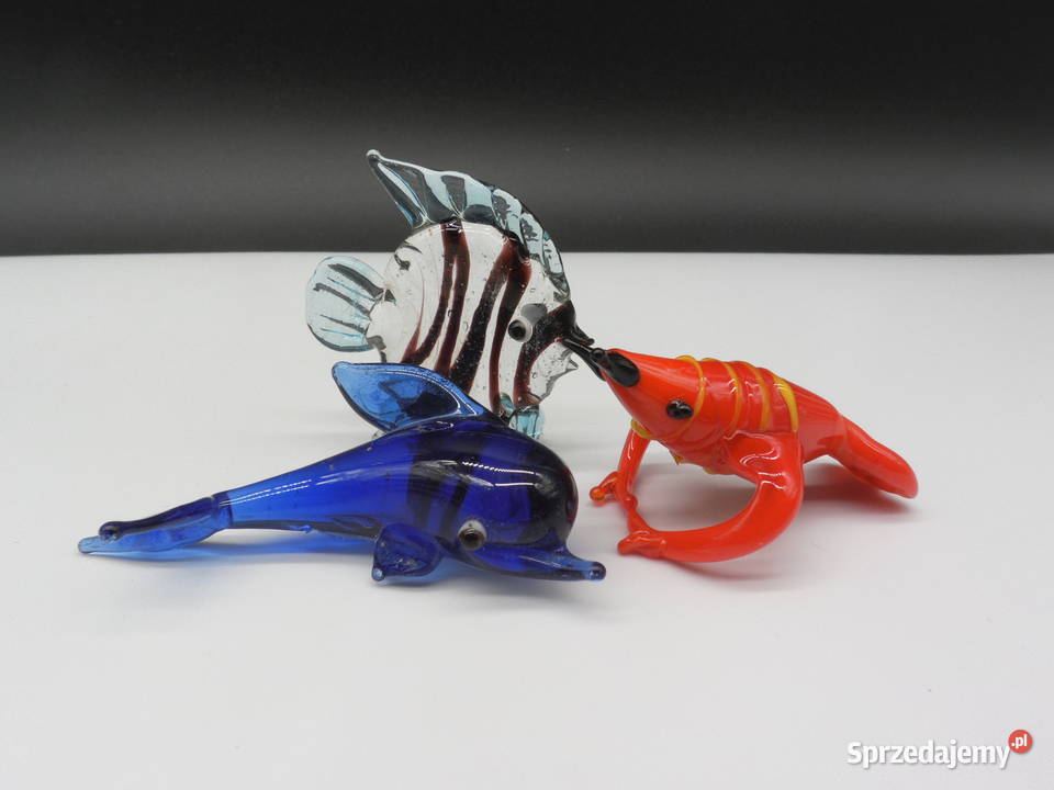 Figurki szklane miniaturki 3 Porcelana i szkło