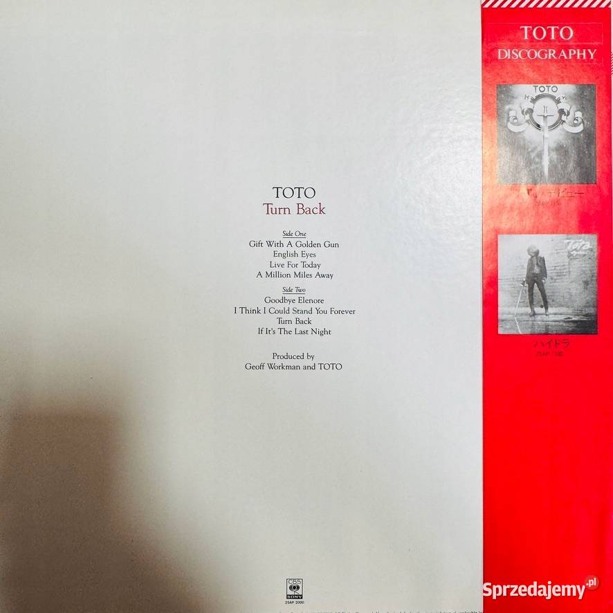 Toto Turn Back EXEX Japan Obi LP 1981 CBSSony Szczecin sprzedam