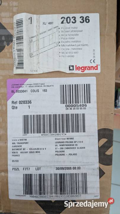 Osłona metalowa maskownica Legrand XL 400 020336 mazowieckie sprzedam