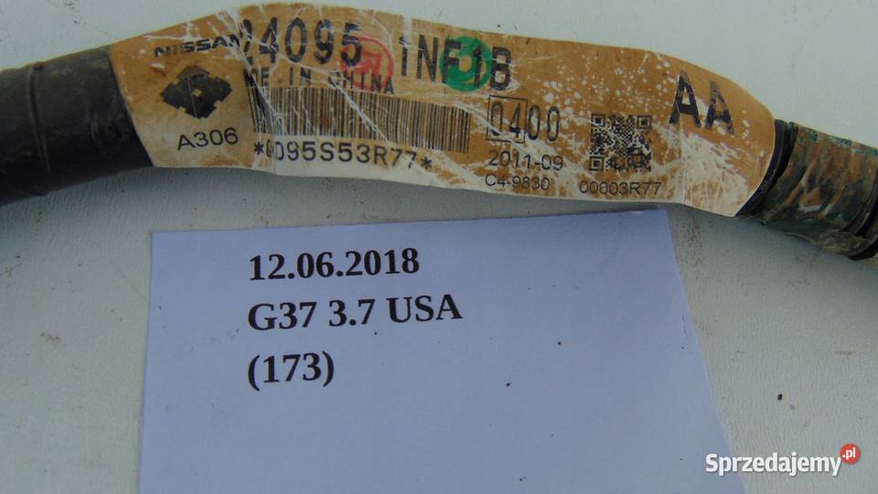 WIĄZKA PRZEWODÓW ELEKTRYCZNYCH INFINITI G37 0713 Układ elektryczny Nowy Tomyśl