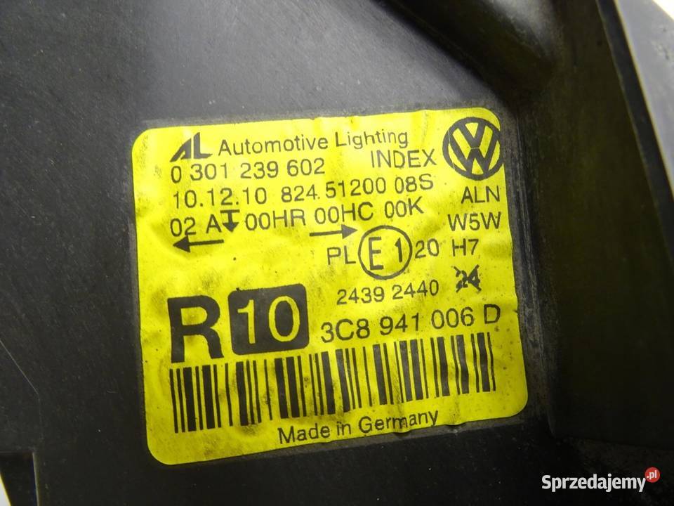 LAMPA REFLEKTOR PRAWA PRAWY PRZÓD PRZEDNIA VW