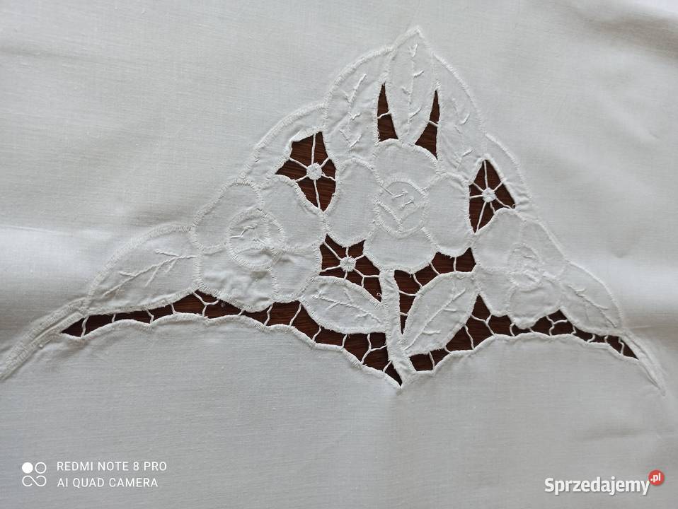 Serweta obrus 100 bawełna 155x85 PRL biały Białystok sprzedam