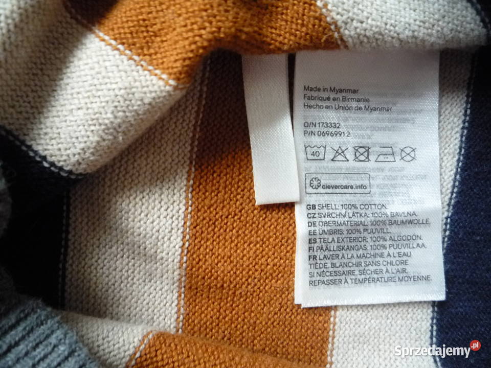 HM 122128 Sweter chłopięcy kolorowe pasy Bawełna H&M
