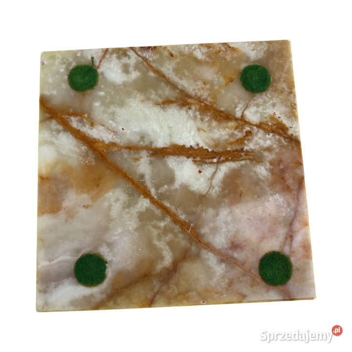 Duża kwadratowa alabastrowa popielnica Włochy