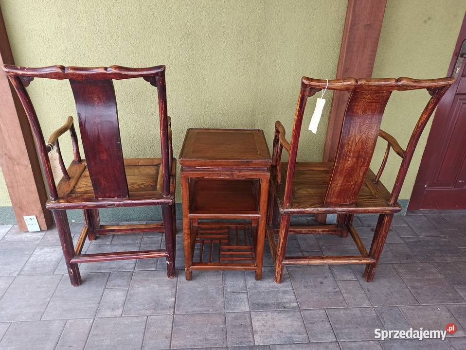 Fotel fotele stolik zestaw kawowy Chiny XIX w