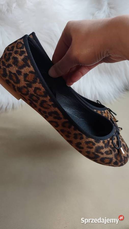 Balerinki w panterkę z kokardką 3637 Sinsay Olkusz sprzedam