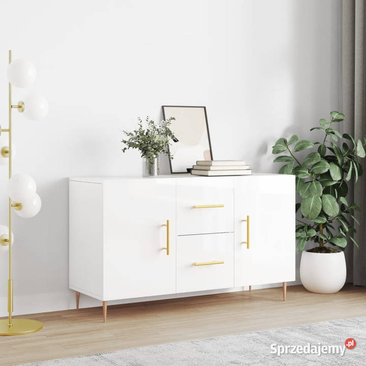 Komoda biała z połyskiem 100x36x60 materiał Warszawa
