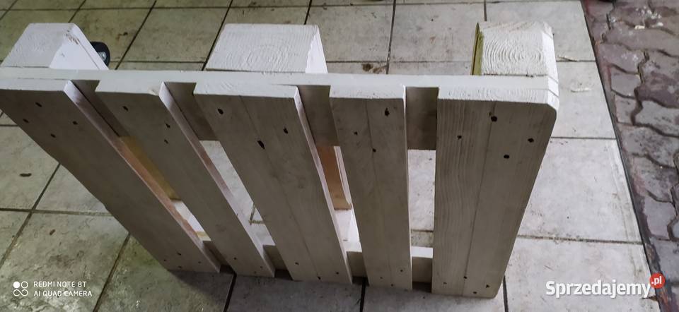 stolik stół z palety euro na kółkach biały sprzedam