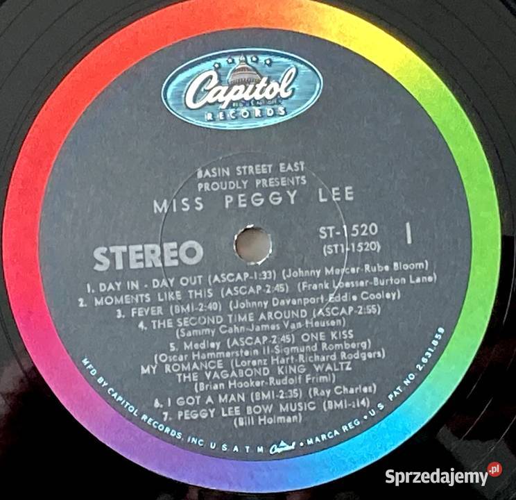Miss Peggy Lee Peggy Lee At Basin Street East Szczecin
