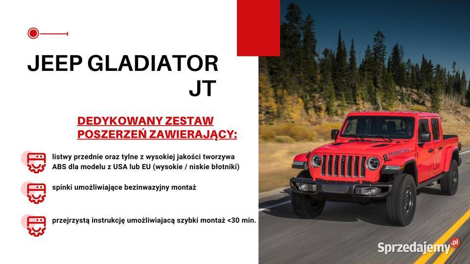Gladiator JT Listwy poszerzające nadkola osobowe małopolskie Chrzanów