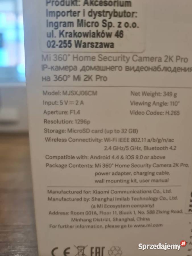 Kamera wewnętrzna Mi 360 Home Security Camera 2K śląskie Katowice sprzedam