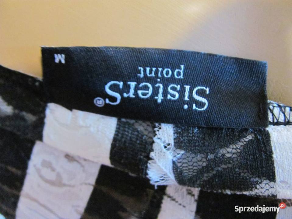 legginsy pasy białoczarne zebra koronka Zamość