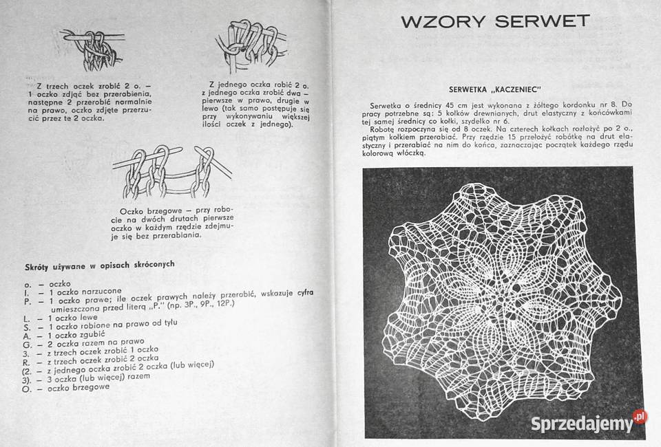 Wzory serwet na drutach Maria Strzykowska miękka Chełm