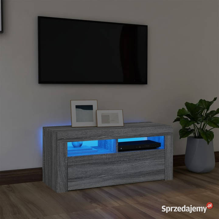 Szafka pod TV z oświetleniem LED szary dąb Warszawa