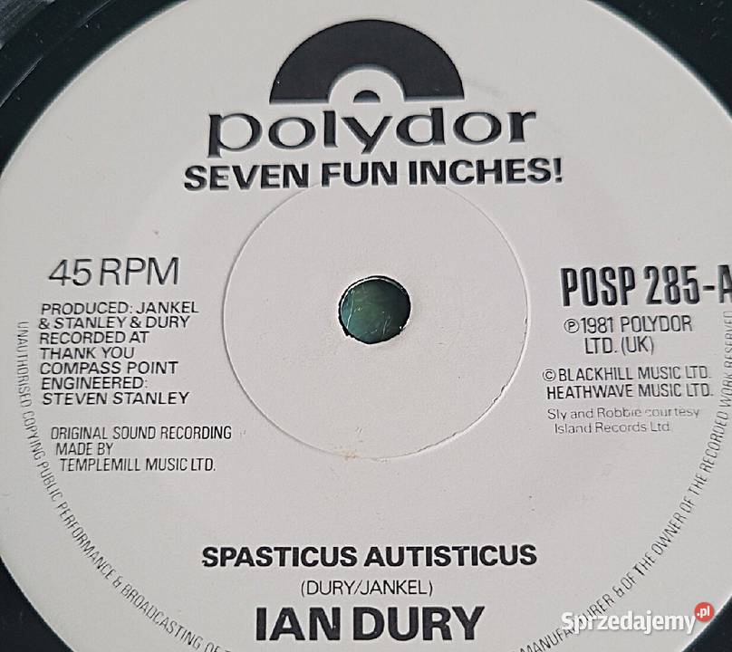 Ian Dvry Spasticus Autisticus singiel z roku płyta winylowa Chełmno