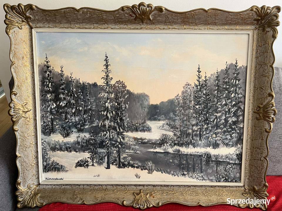 Obraz pejzaż zimowy mazowieckie Warszawa