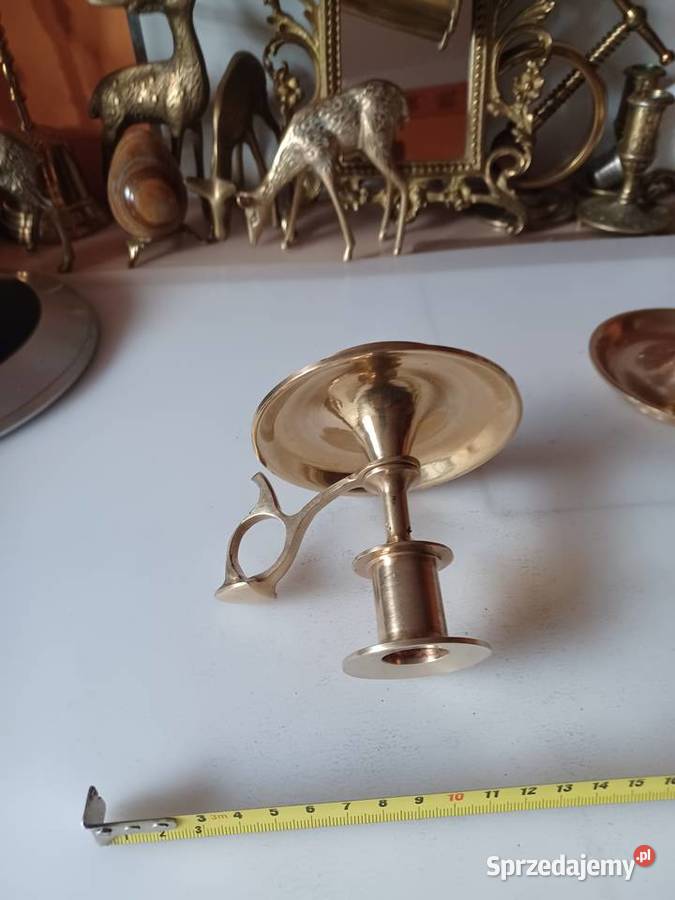 Piękny masywny mosiężny kaganek wielkopolskie sprzedam