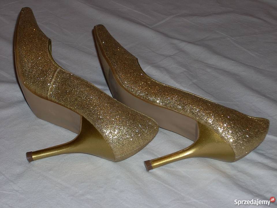 XPRESS złote szpilki wizytowe j nowe 36 365 małopolskie Nowy Sącz