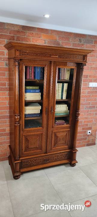 Ekskluzywna biblioteka eklektyczna dębowa antyk Łagów